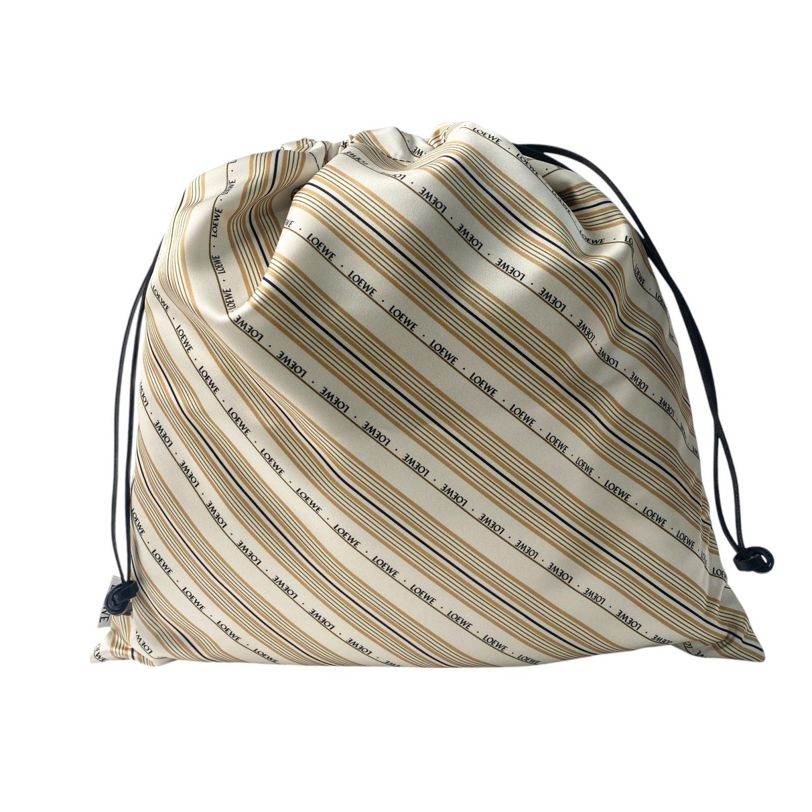 美品 ロエベ ドローストリング ポーチ C822057C32 巾着 ブラック 美品 LOEWE ドローストリング巾着（信頼】 ドローストリング