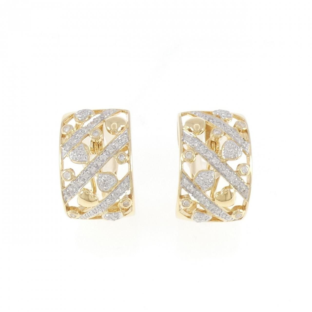 K18YG/K18WG ハート ダイヤモンド ピアス/イヤリング 0.50CT - メルカリ