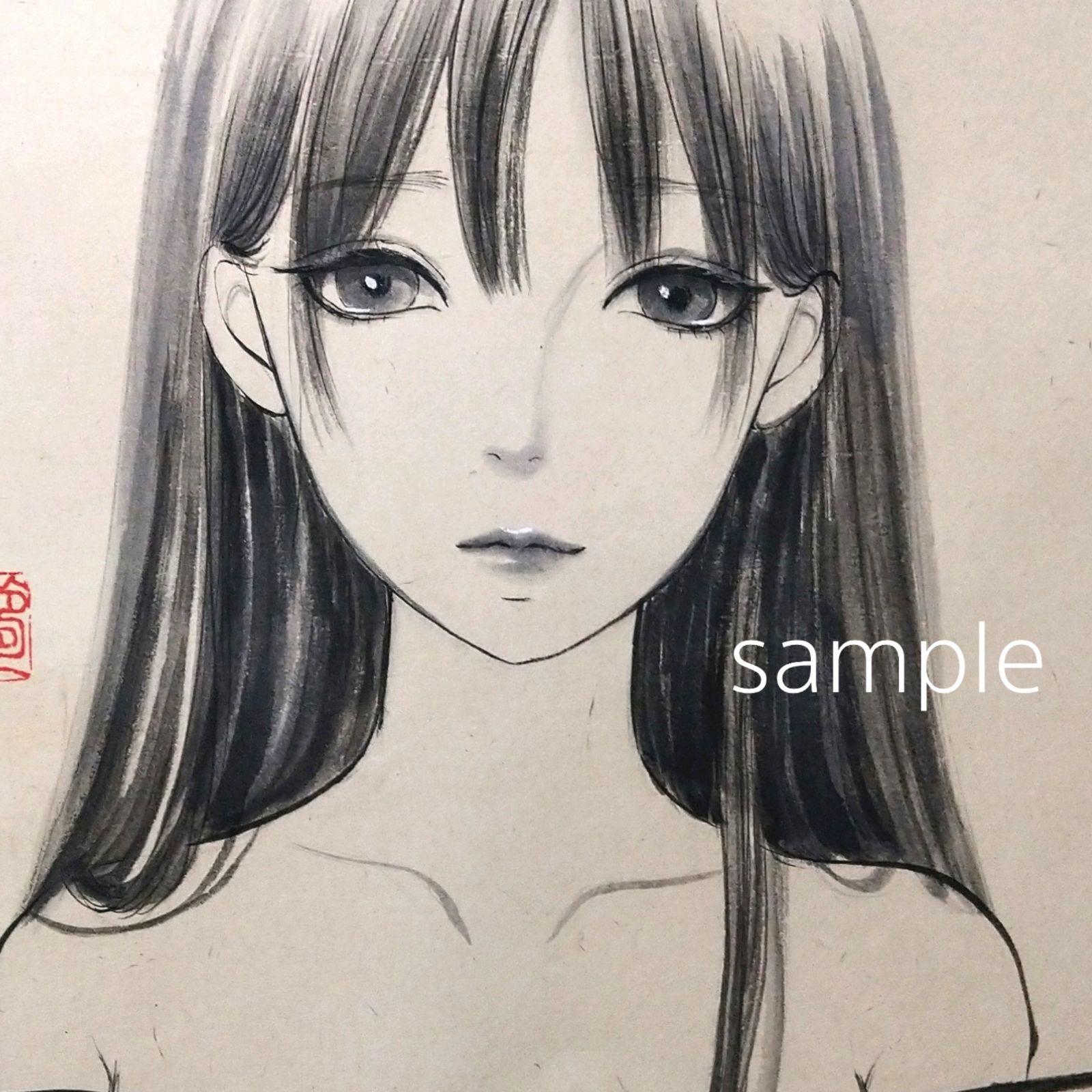 肉筆 原画 水墨画 墨絵 美人画 絵画 - アート/写真 肉筆 原画 水墨画 墨絵 美人画 絵画 - アート/写真