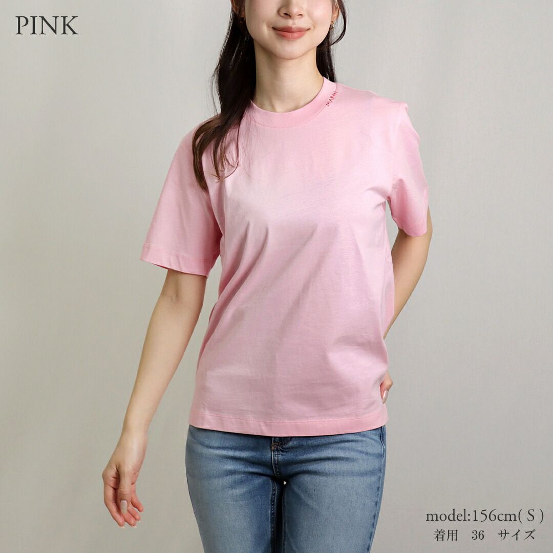 【最新作入荷】 マルニ MARNI レディース Tシャツ THJE0211X2 UTCZ68 00C13 PINK 活発な