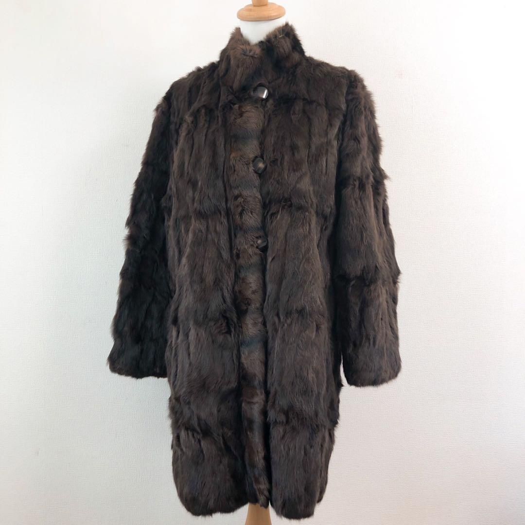 美品 ファーコート 毛皮 豹柄 ヒョウ 昭和レトロ ベージュ 大きい 