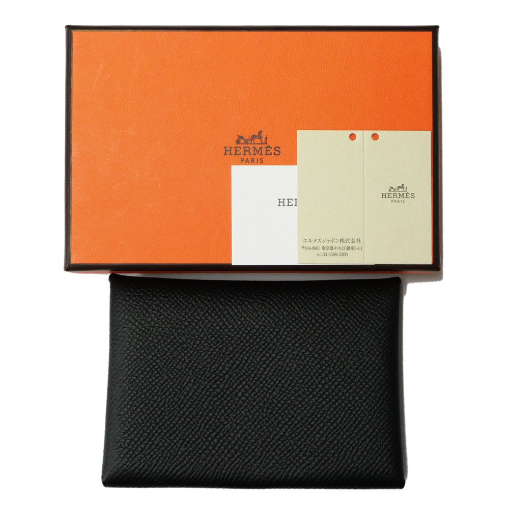 HERMES エルメス コインケース カルヴィデュオ エプソン 黒 W刻印 エルメス Hermes HERMES コインケース カルヴィデュオ CALVI DUO
