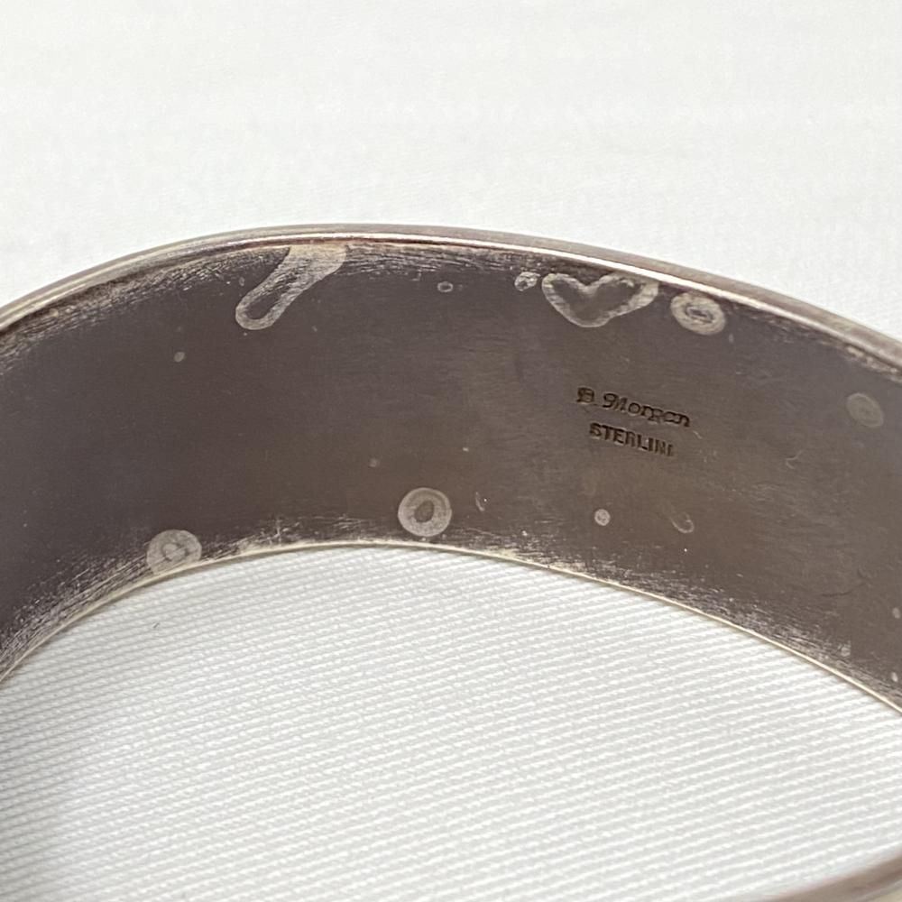 中古】NAVAJO Bruce Morgan スタンプワークバングル STERLING SLV 幅
