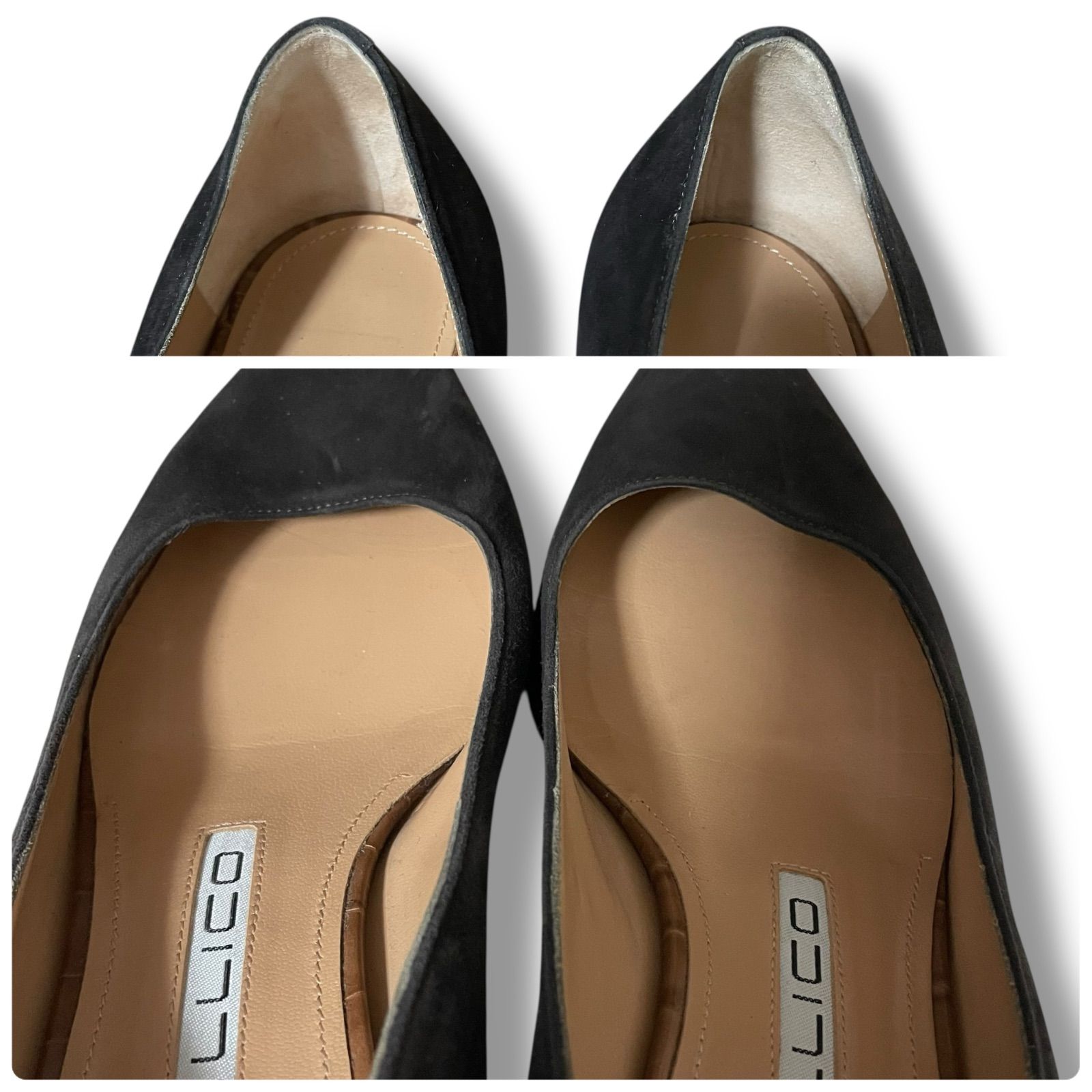 PELLICO ペリーコ ブラック パンプス ポインテッドトゥ エナメル 本革