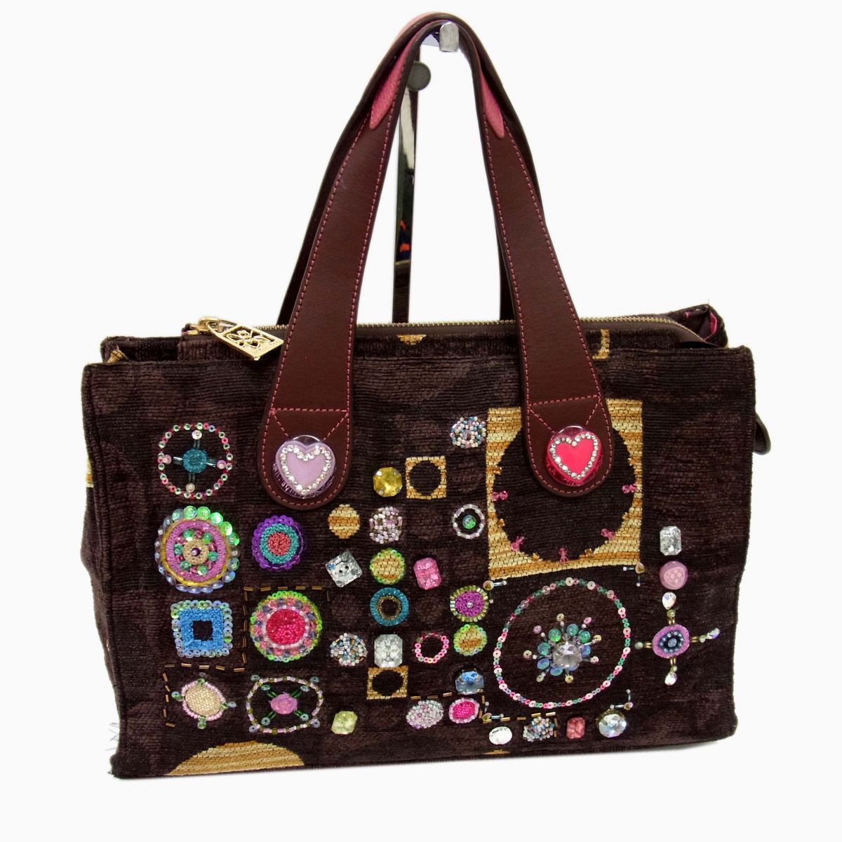 ❤Ｔｈink Ｂee シンク・ビーバッグ♦ビーズとスパンコール✨ シンクビー! Think Bee トートバッグ ハンド キャンバス 花柄 刺繍