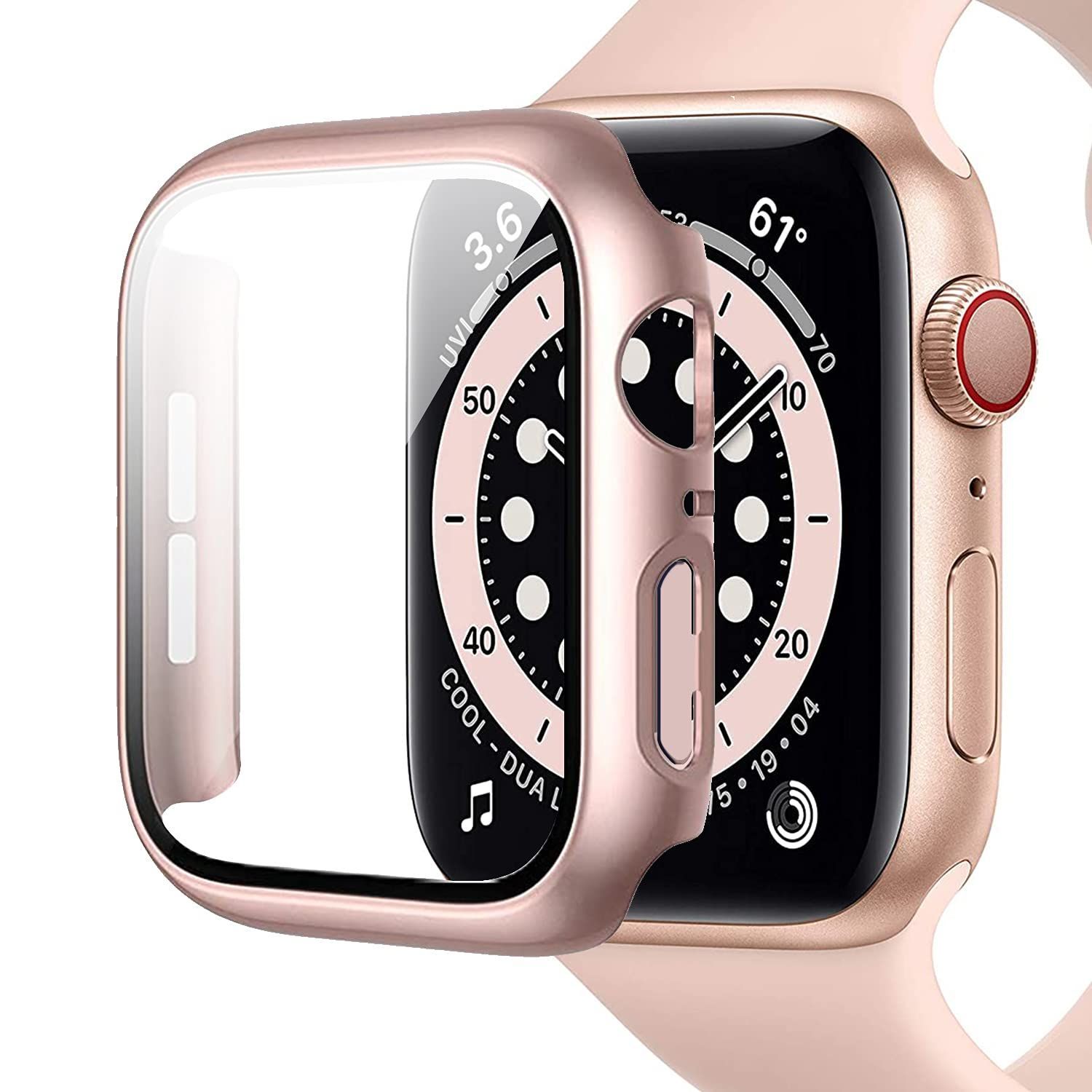 メッキ加工Apple Watch Series 6 SE カバー 保護カバー - フィルム