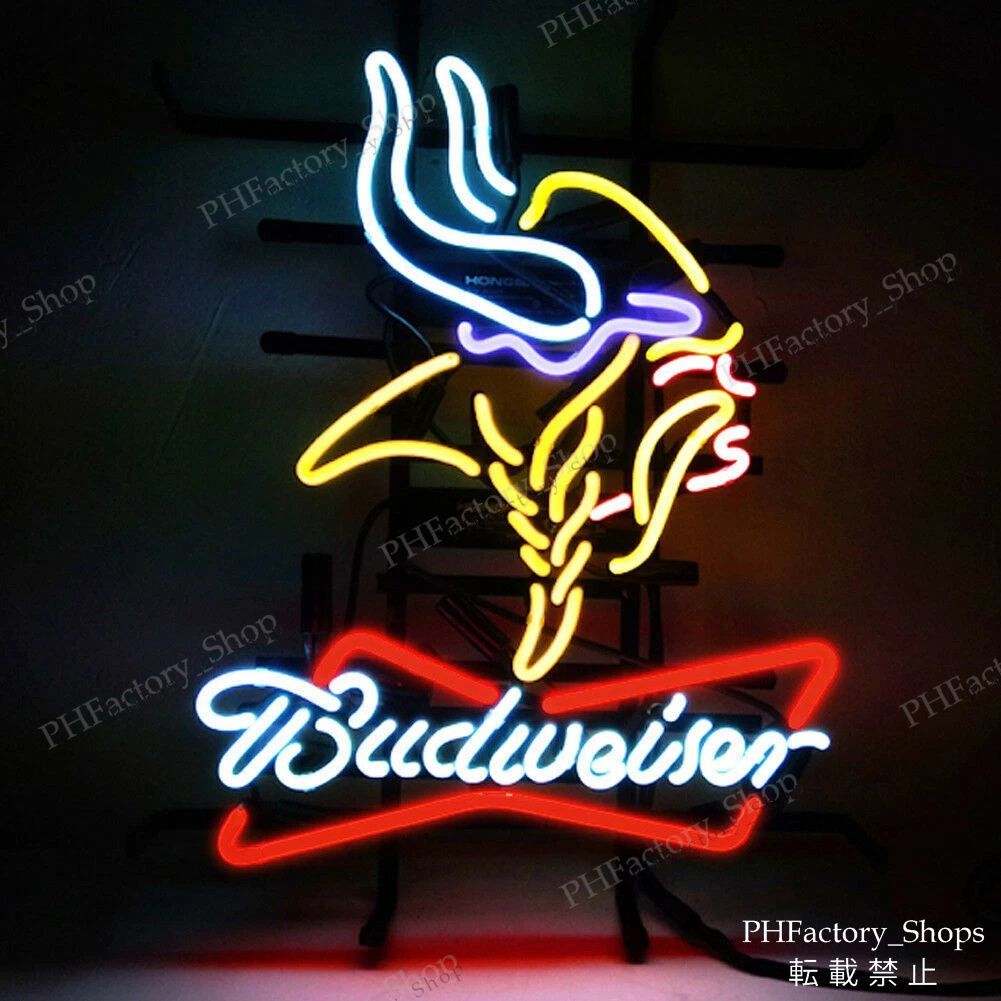 ネオンサイン (Budweiser) バイキングマン ネオン管 Neon Sign ネオンサイン (Budweiser) バイキングマン ネオン管 Neon Sign