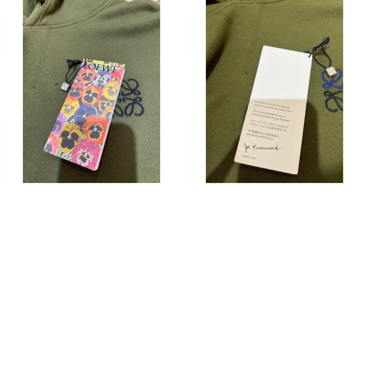 ロエベ LOEWE アナグラムロゴプルオーバーパーカー H526Y25J07 カーキ  