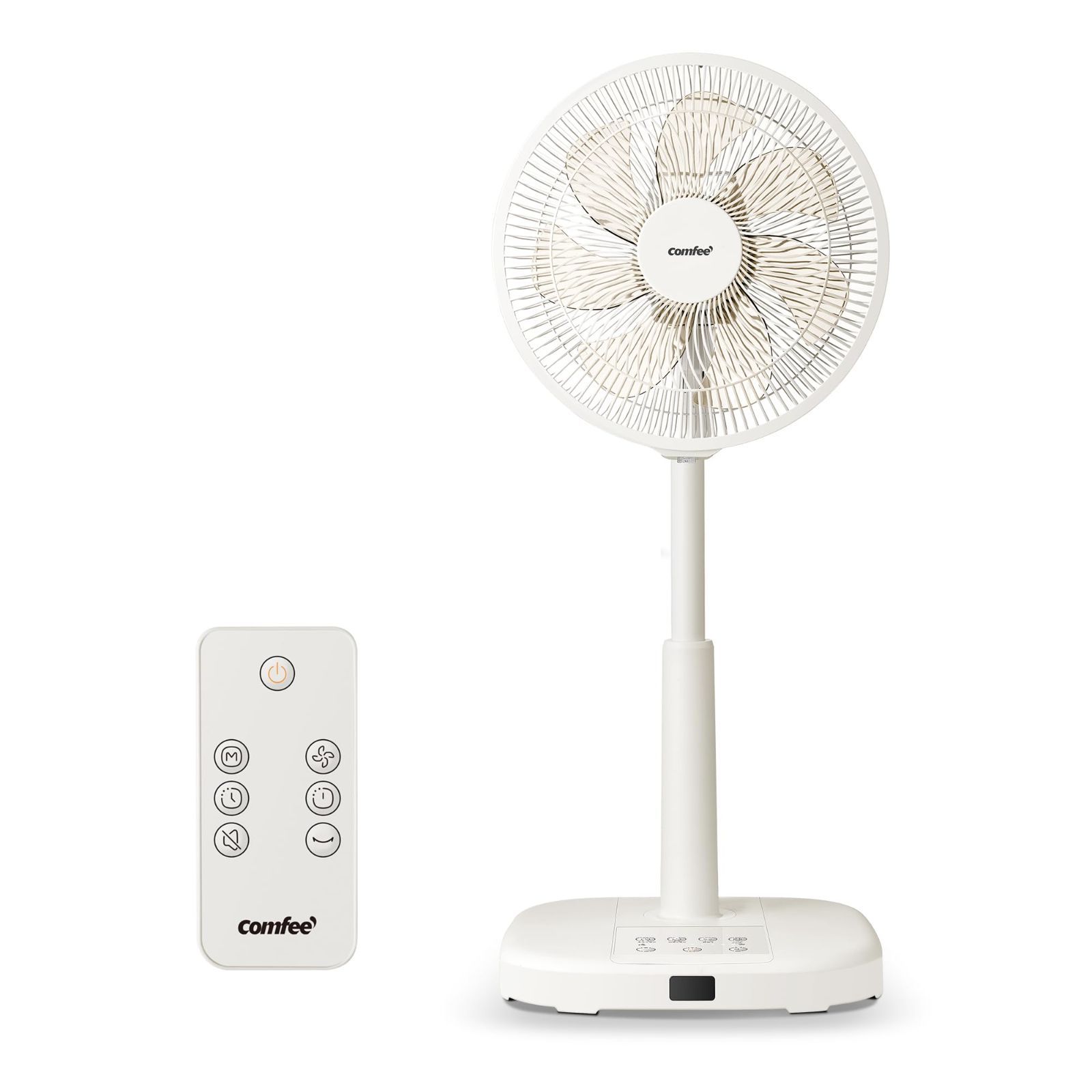DCモーター リビング 静音 扇風機 リモコン付き 左右自動首振り 上下角度調節 風量9段階調節 1~7h タイマー機能 強力送風 省エネ 小型 コンパクト COMFEE 洗える 7枚羽根 軽量 トイレ|キャンプ リズム風運転 換気 サーキュレーター 兼用