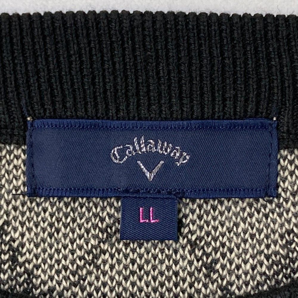 サイズ：LL CALLAWAY キャロウェイ 2024年モデル ニットベスト アーガイル柄 ベージュ系 [240101389887] ゴルフウェア レディース ストスト サイズ：LL CALLAWAY キャロウェイ 2024年モデル ニットベスト