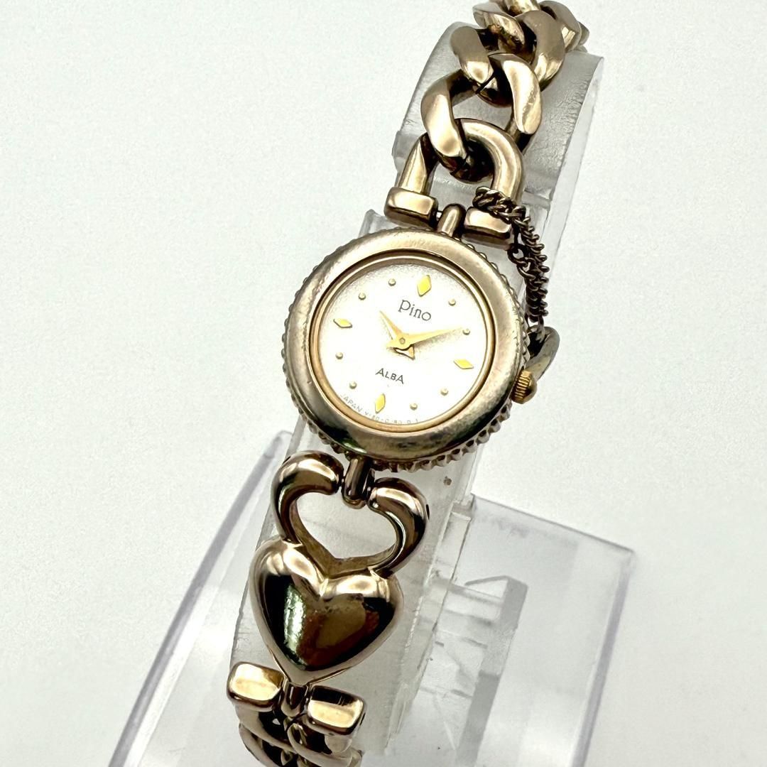 【美品/新品電池】 SEIKO ALBA レディース 腕時計 ゴールド チェーン around_alba-ladys-gd
