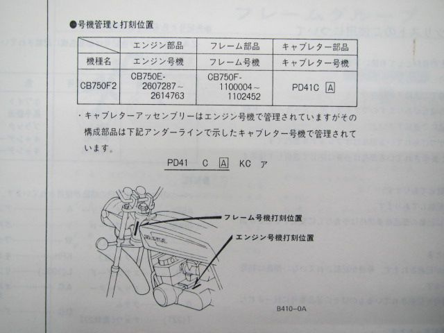 CB750F パーツリスト 2版 ホンダ 正規 中古 バイク 整備書 CB750F-110