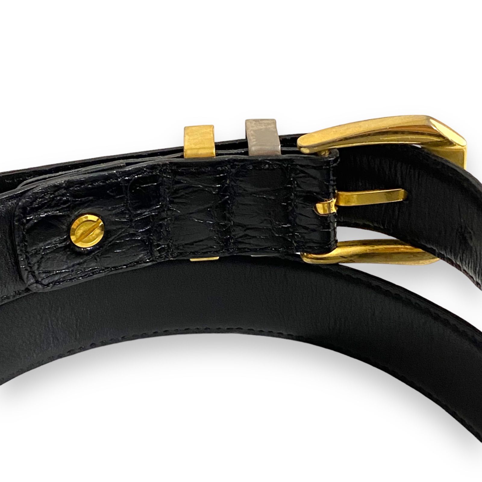 GIANNI VERSACE ヴィンテージ メデューサバックル クロコ型押し