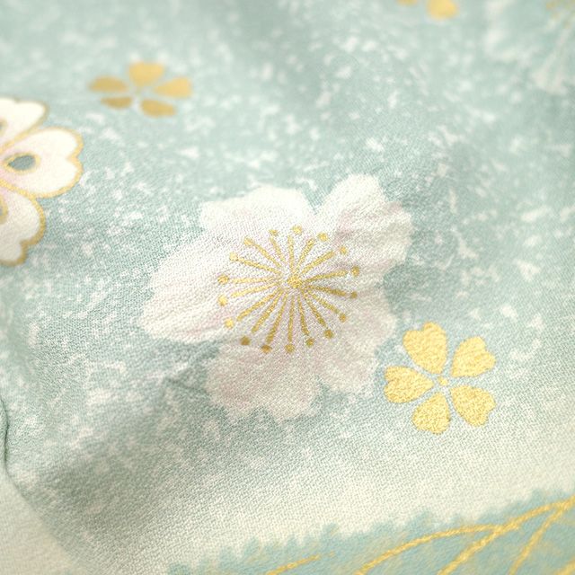アンティーク着物 あざやか水色 花柄刺繍 訪問着 3b4f0540b95107e6b4bfde290a9140
