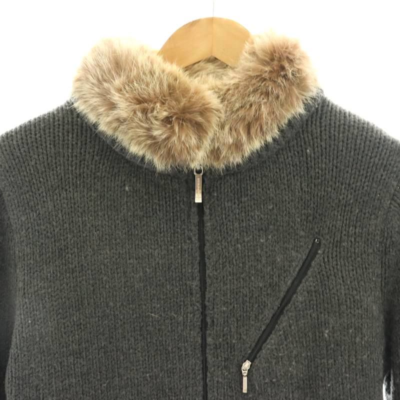 高級 BURBERRY BLACKLABEL ラビットファー ニットブルゾン BURBERRY BLACK LABEL ラビットファー ジップニット バーバリー