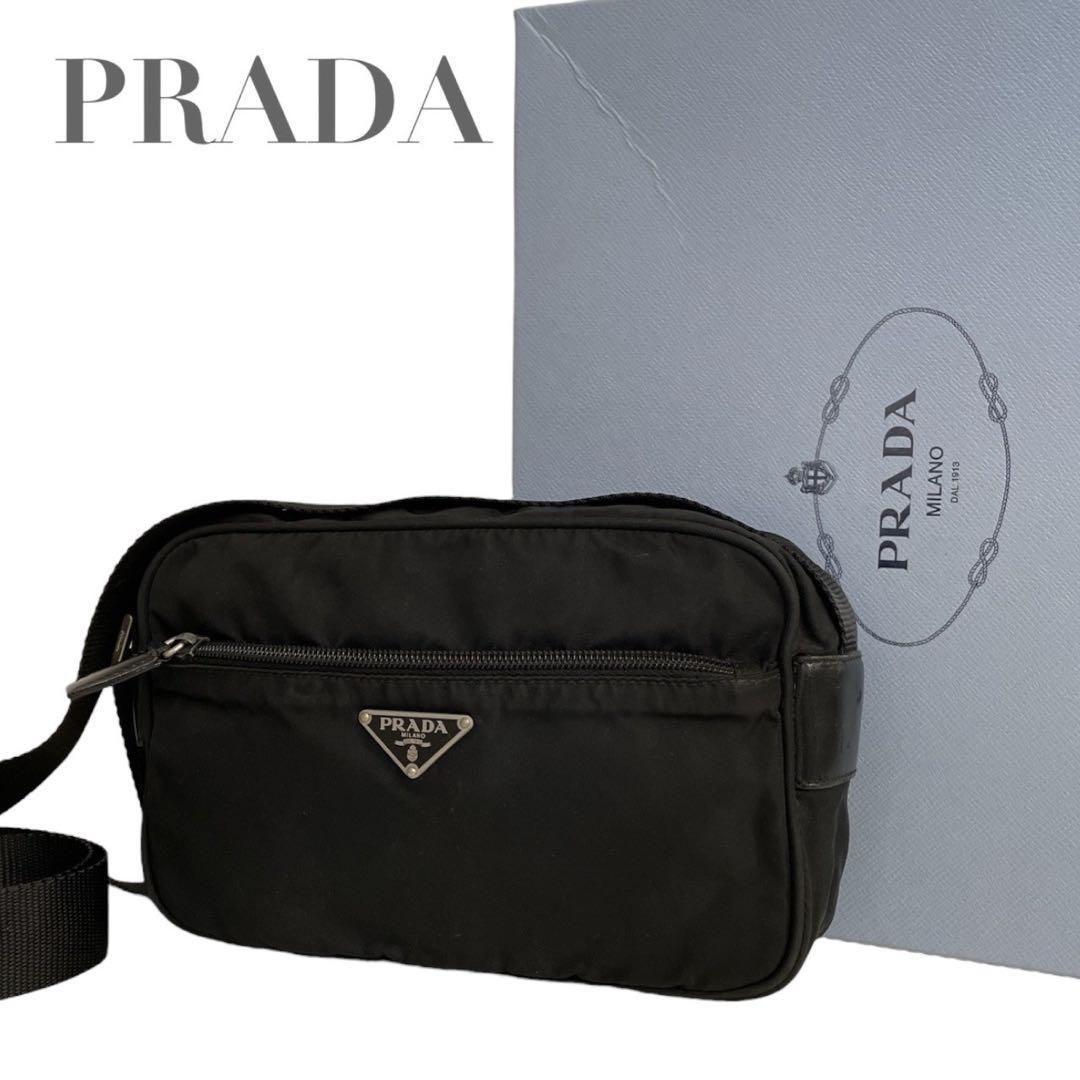 極美品 PRADA プラダ カメラバッグ ショルダーバッグ ナイロン 三角