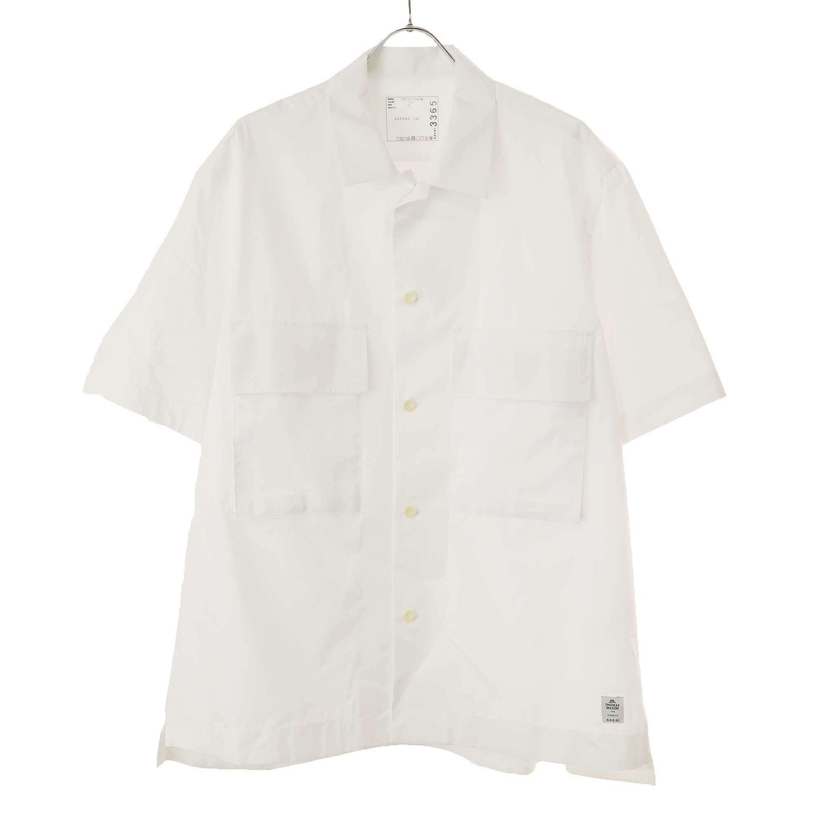 【特価】【美品】Sacai 24SS サカイ 半袖シャツ Tシャツ sacai サカイ 24SS Thomas Mason Cotton Poplin Shirt ショート