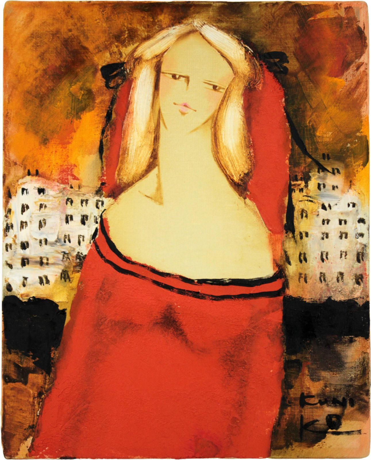 松任谷國子 「スペイン広場」 油絵・油彩画 絵画 - メルカリ
