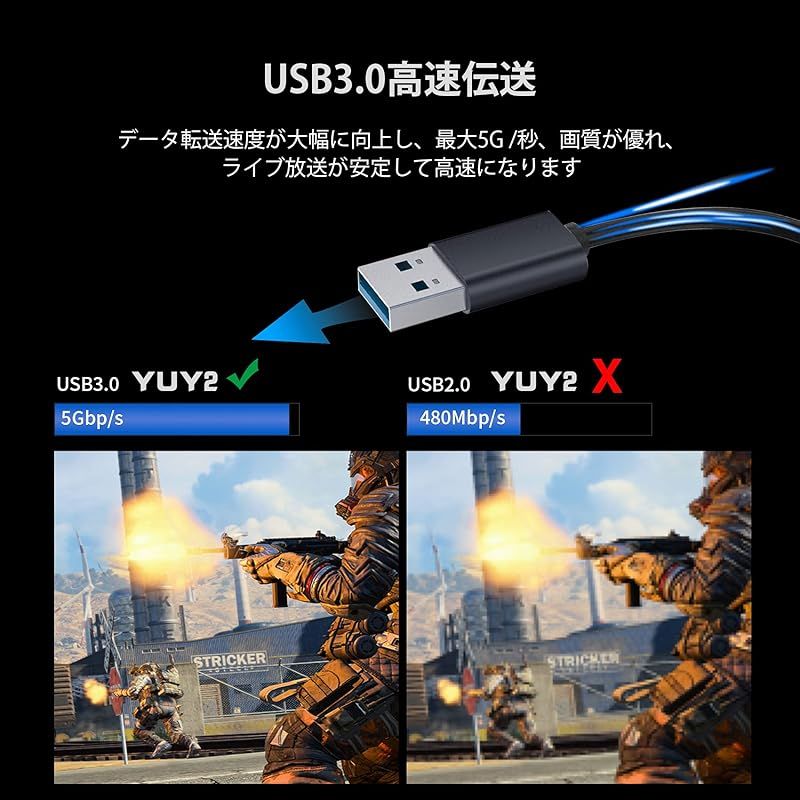 TreasLin 真の4K録画 USB3.0キャプチャーボード ゲームキャプチャーボード4K60FPS入力 4K60FPSパススルー  4K30FPS録画と配信 ゲーム実況生配信、画面共有、録画、ライブ会議に適用 キャプチャーカード HSV3215JP - メルカリ