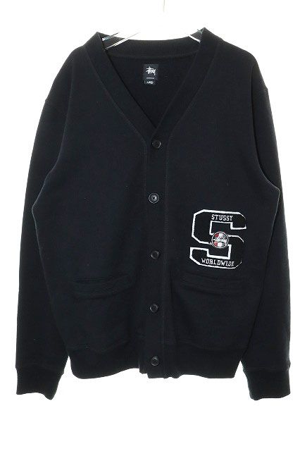 Stussy 黒 カーディガン L ☆関税込☆Stussy☆Stussy Shaggy Cardigan Black☆ (STUSSY