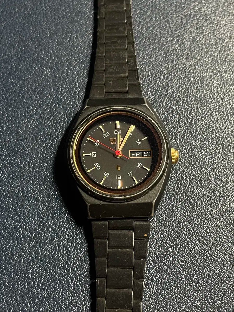 ヴィンテージ CITIZEN シチズン ブラック メタル 時計