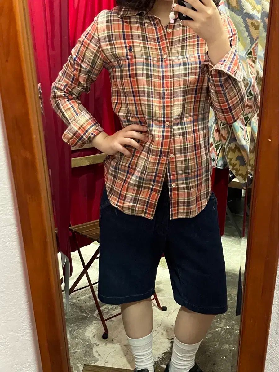 Polo ポロ チェック柄シャツ レディース m