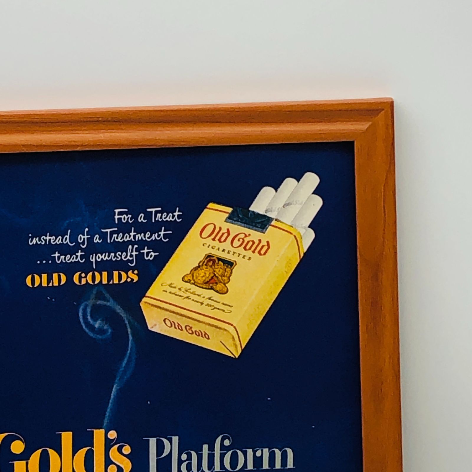 ビンテージ 広告 ポスター フレーム付 『 オールドゴールド 煙草(OLD GOLDS) 』 1940's ※当時物 オリジナル アメリカ 輸入雑貨  ヴィンテージ アドバタイジング レトロ 昭和 ( AZ1566 ) - メルカリ