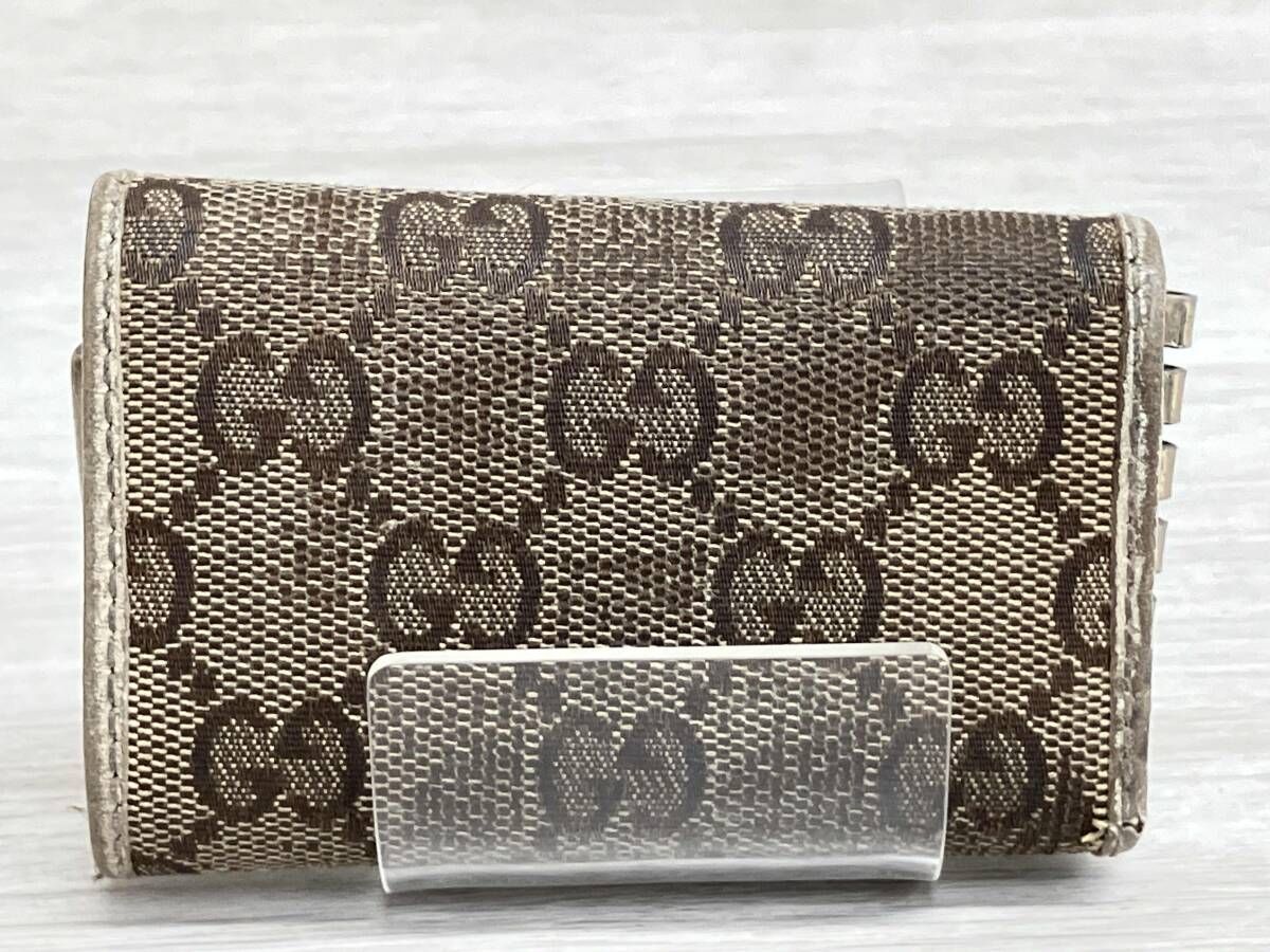 未使用品✨GUCCI グッチ GG キャンバス 6連キーケース グレー ブラウン GUCCI グッチ GGキャンバス 181599 6連キーケース 4本欠品