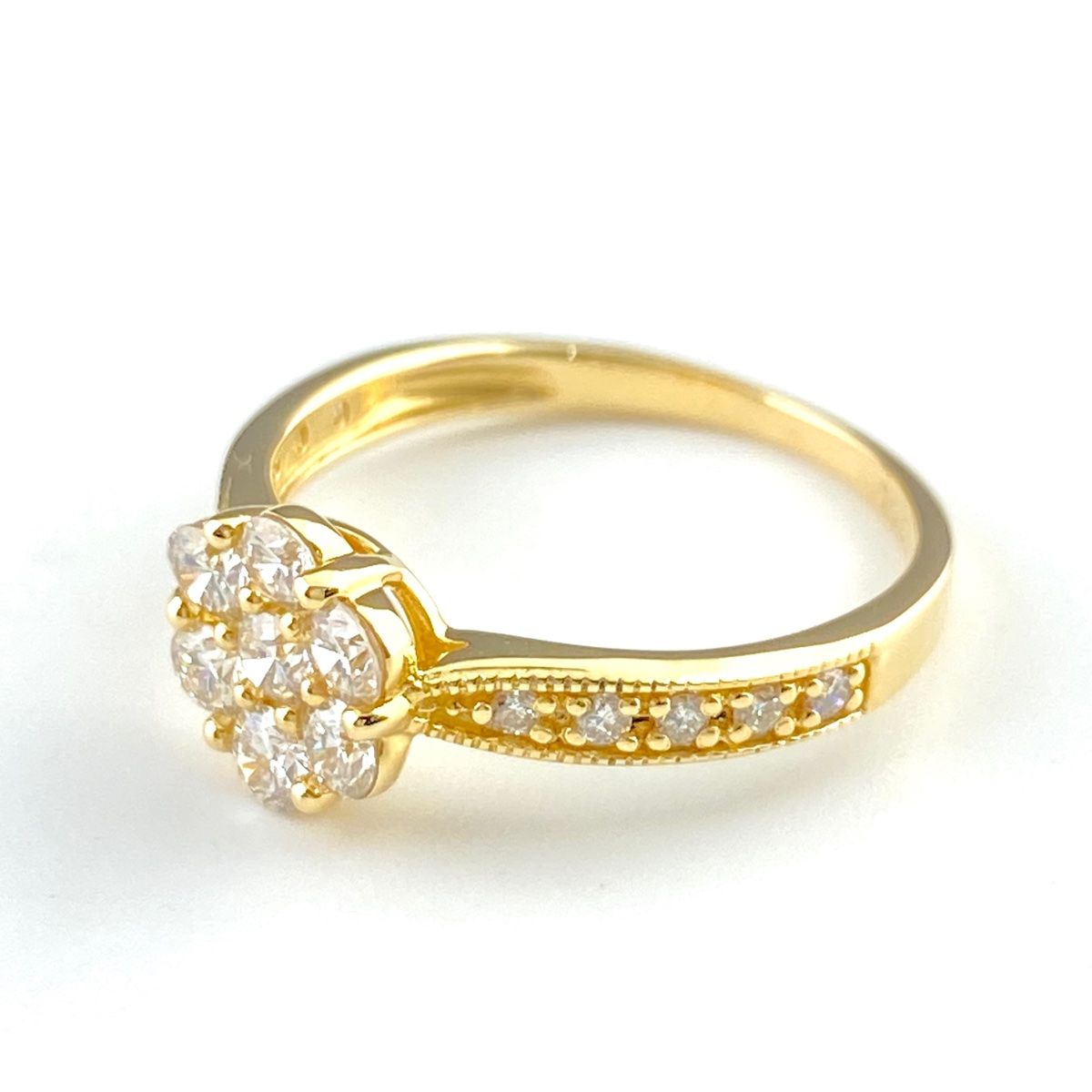 メレダイヤ デザインリング YG イエローゴールド 指輪 リング 7.5号  