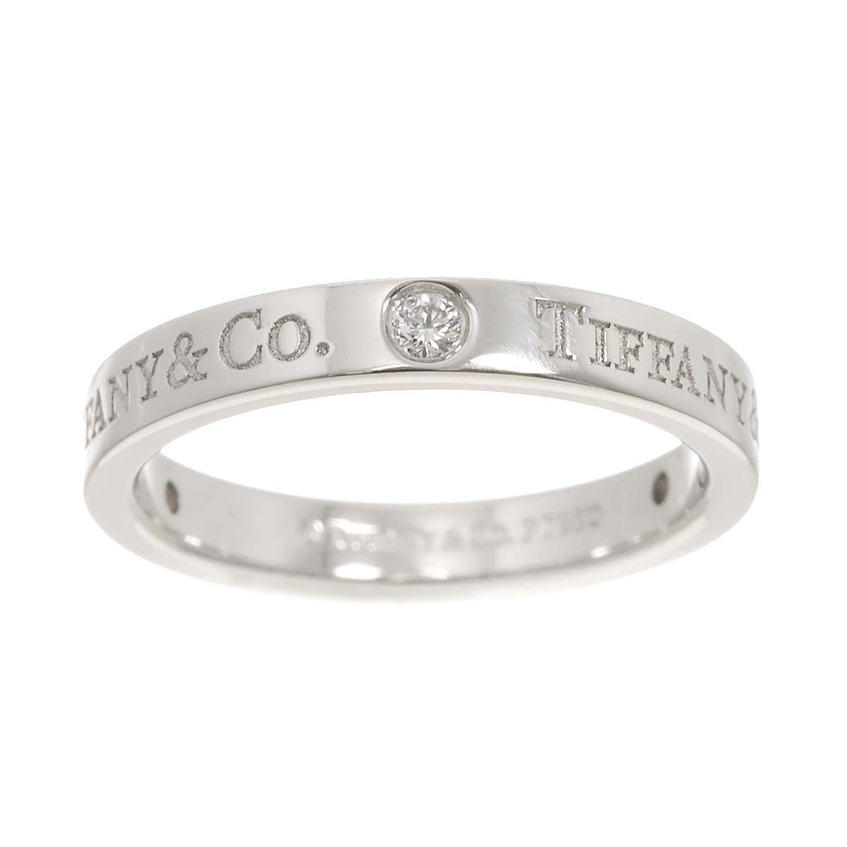 ティファニー TIFFANY&Co. フラット バンド 9号 リング ダイヤ 3P Pt  