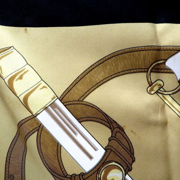 汚れ染み有り付属品の状態エルメス Hermes カレ90 Eperon d'or 黄金の拍車 ブランド小物 スカーフ レディース