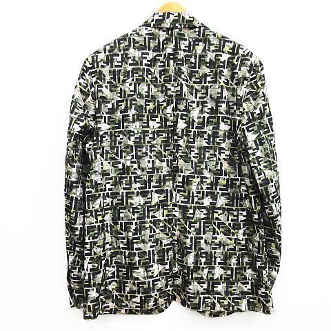 【希少】FENDI フェンディ FF総柄 ジャガード ダブルジャケット 44 美品 FENDI フェンディ FF ズッカ柄 総柄 テーラードジャケット