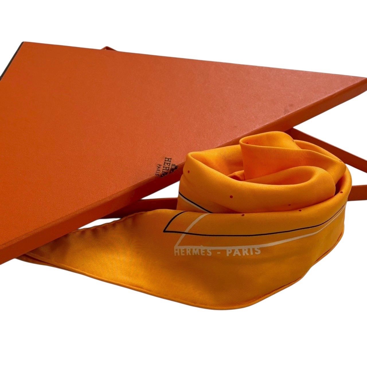 HERMES エルメス スカーフ 黄系 三角 ドット ポワンテュ ポワントゥ