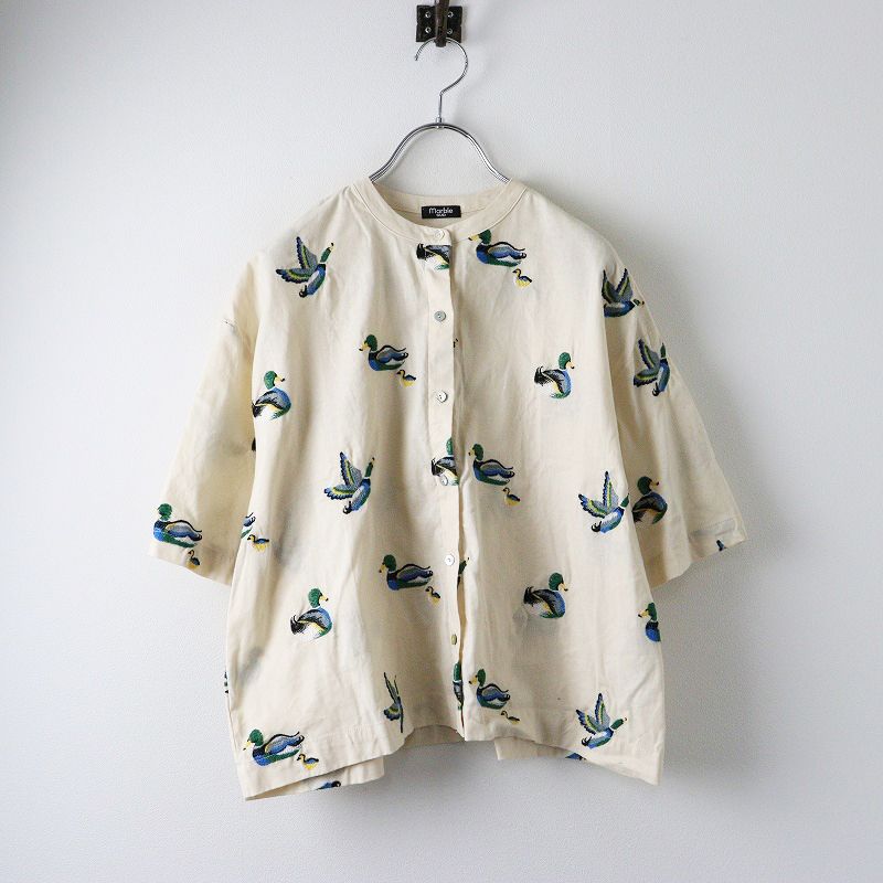 美品 2022SS マーブルシュッド marble sud EMB Duck ロクブシャツ 