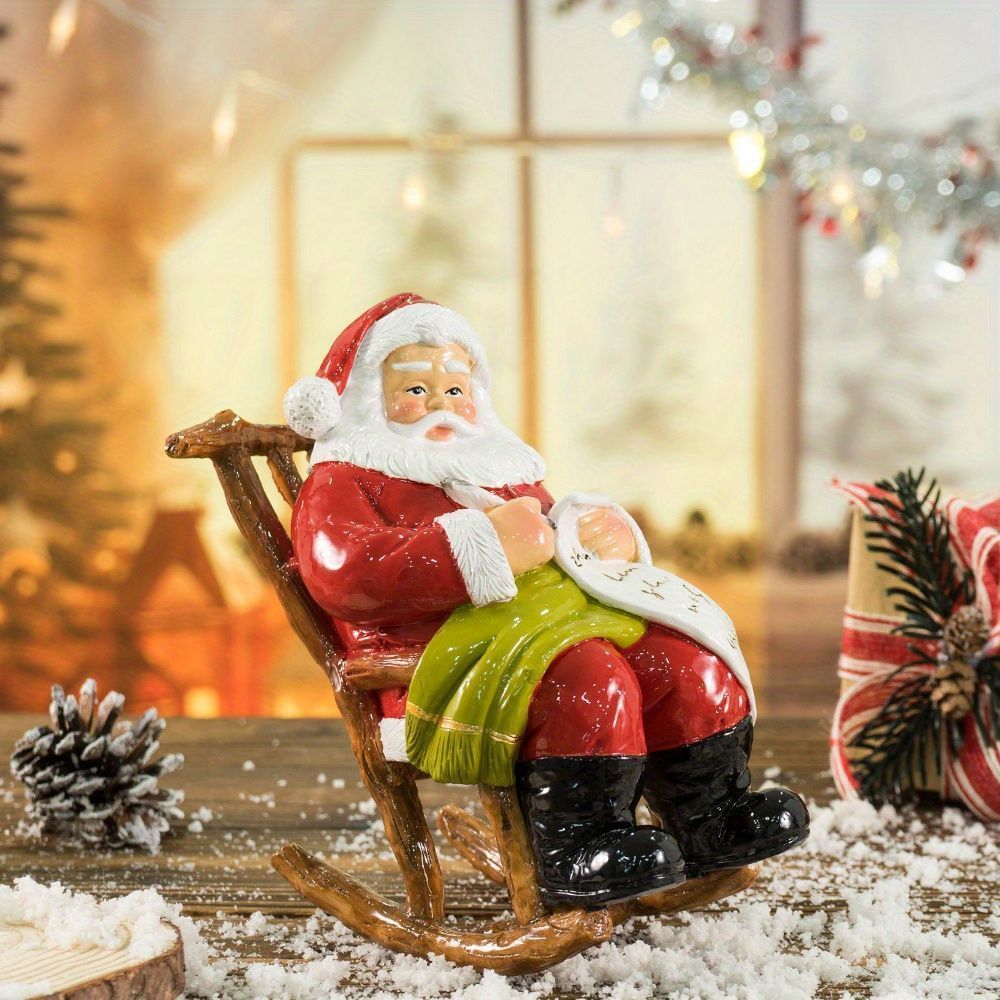 クリスマスオブジェ 置物 サンタクロース 椅子に座っているサンタさん