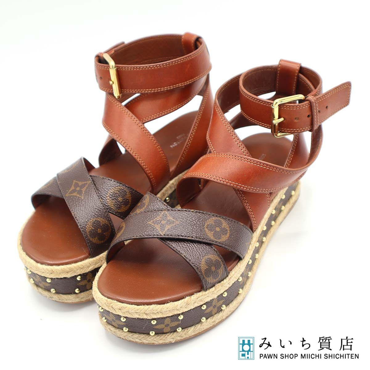 Louisvuitton 36 サンダル LOUIS VUITTON LV ルイヴィトン サンダル バウンダリー サイズ36 約