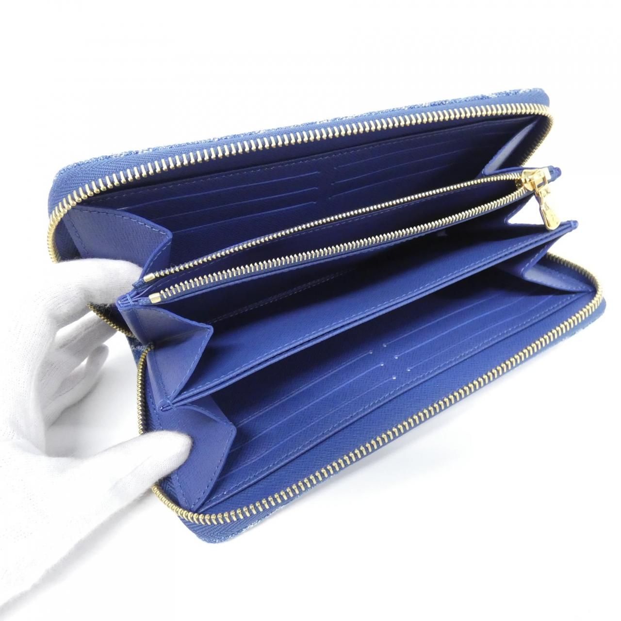 ルイヴィトン LVリミックス モノグラム デニム ジッピー ウォレット M 82958 財布