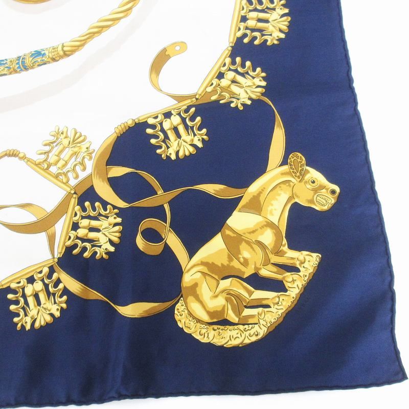 エルメス HERMES カレ90 les cavaliers d'or 黄金の騎士 スカーフ 大判
