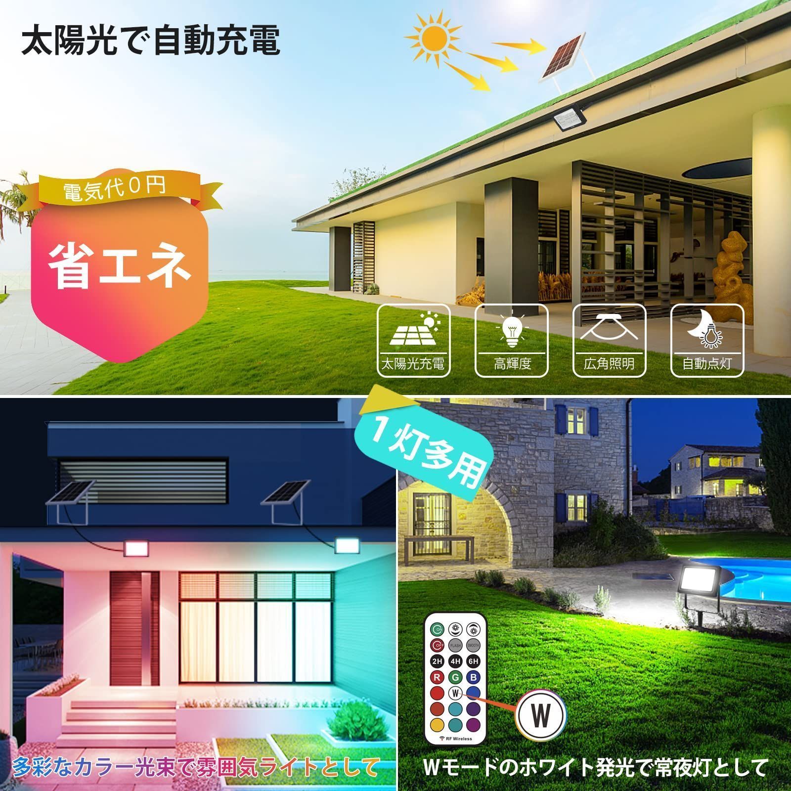 ☆LED雰囲気ライト 屋外 庭園灯 RGB看板灯 景観照明 舞台照明 60W