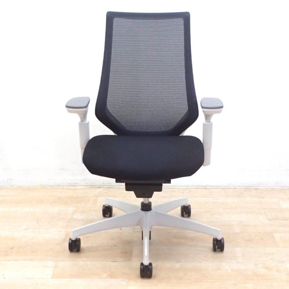 KOKUYO コクヨ デュオラ 肘付オフィスチェア CRS-G3000E1 ブラック ホワイト メッシュ アジャスタブルアーム EG18622 オフィス家具