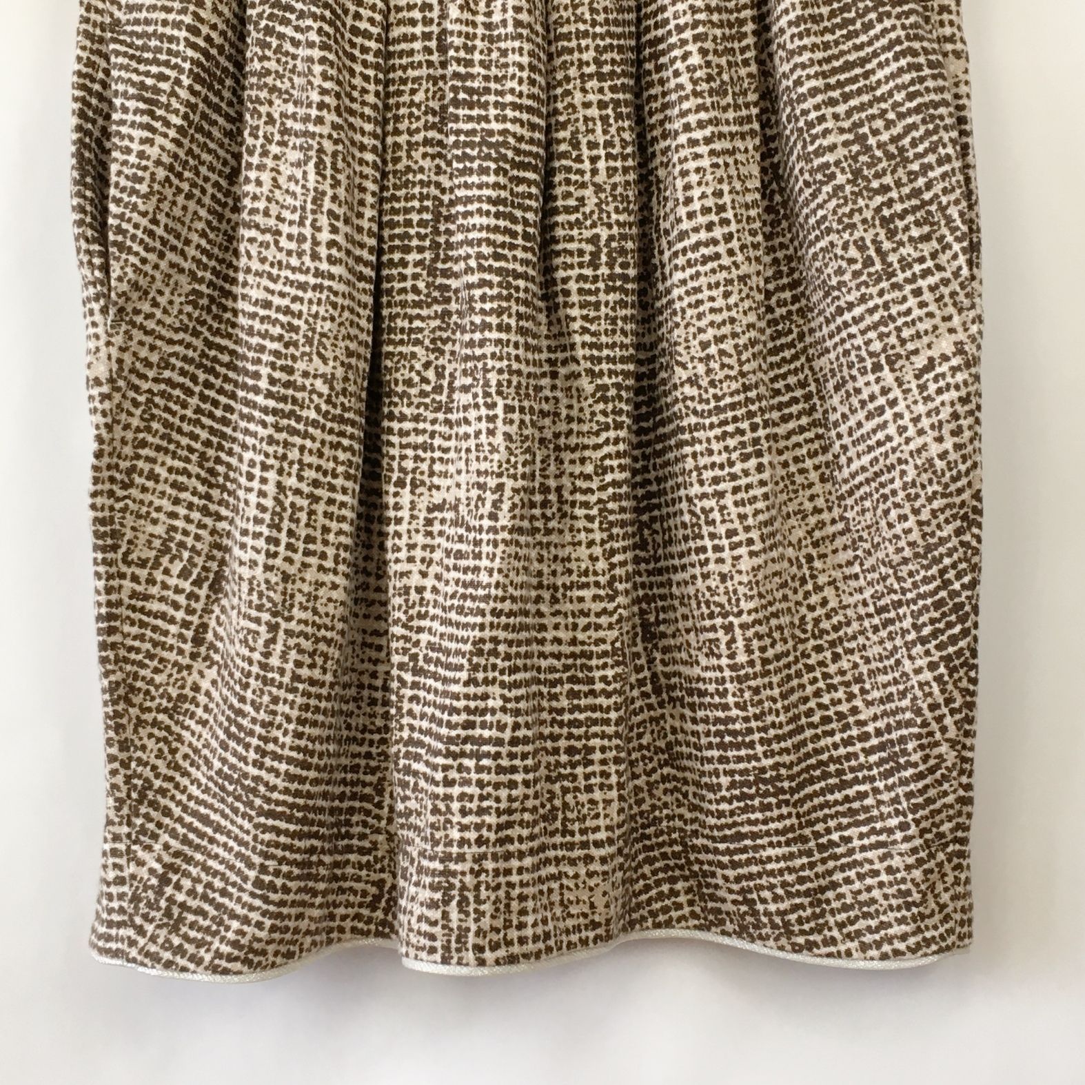 S Max Mara 総柄 リネン タック 切り替え ノースリーブワンピース  