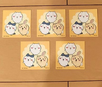 ちいかわ　ノベルティ　ポップアップ　ノベルティ　5枚