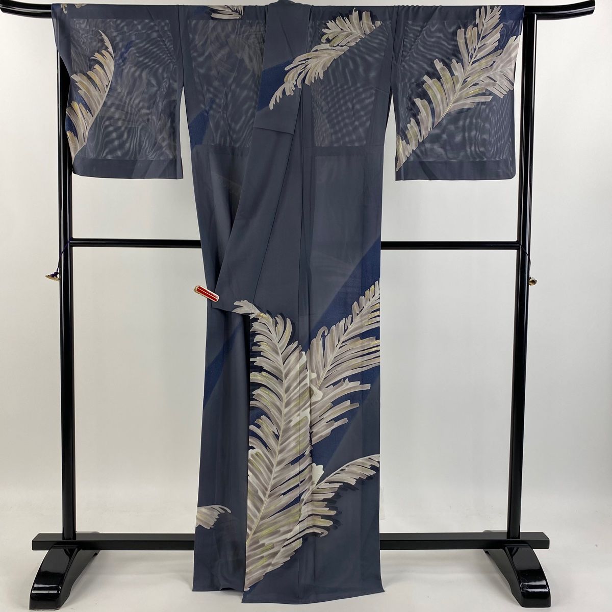 平和屋着物○訪問着 型染め 流水花文 杜若 正絹 逸品 AAAZ0092zg 平和