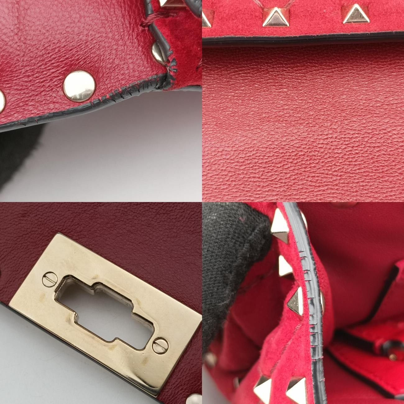 ヴァレンティノValentinoロックスタッズスパイクミディアムレッドレザーBL-M122CAS0