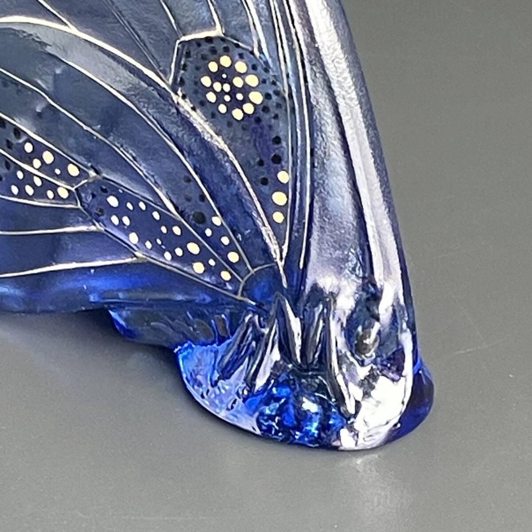 ラリック　パピヨン 蝶　ペーパーウェイト　ブルー＆パープル　lalique ラリック パピヨン ( 蝶 ) lalique papillonペーパーウェイト