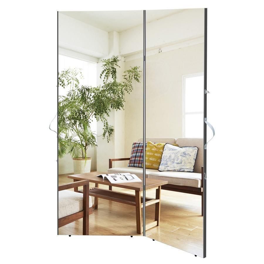 割れない鏡 スタンドミラー 全身鏡 軽量 60×160cm ブラック 1667