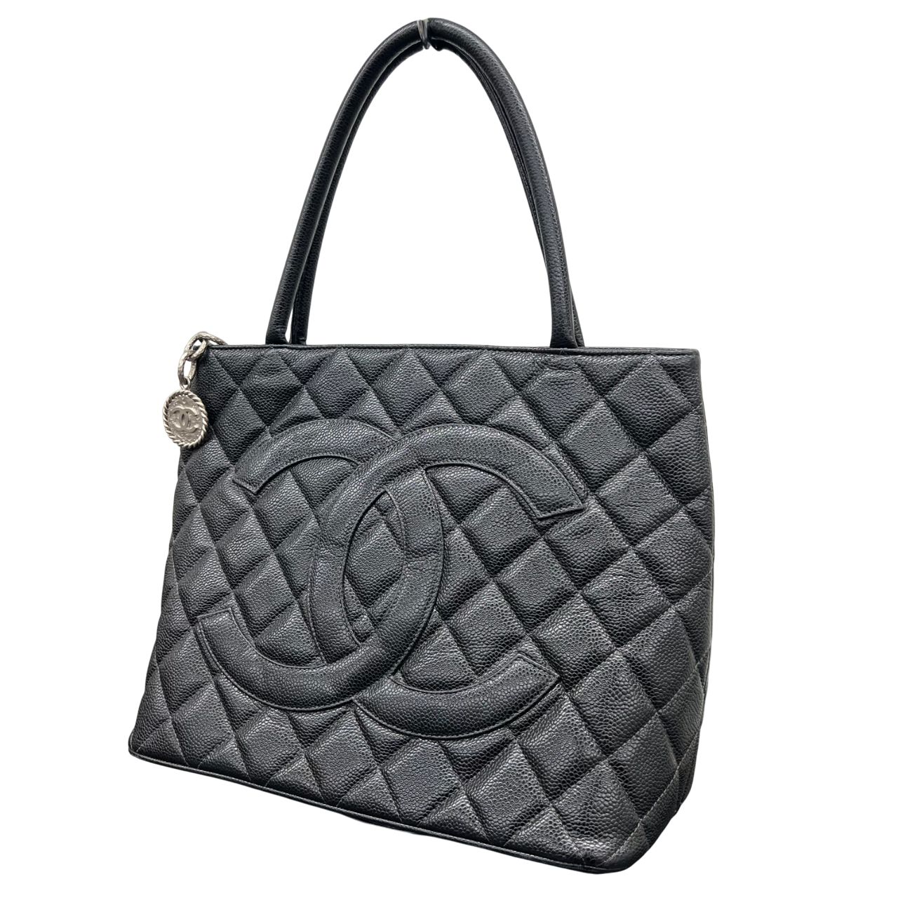 CHANEL シャネル トートバッグ 美品 復刻トート A01804 キャビアスキン  
