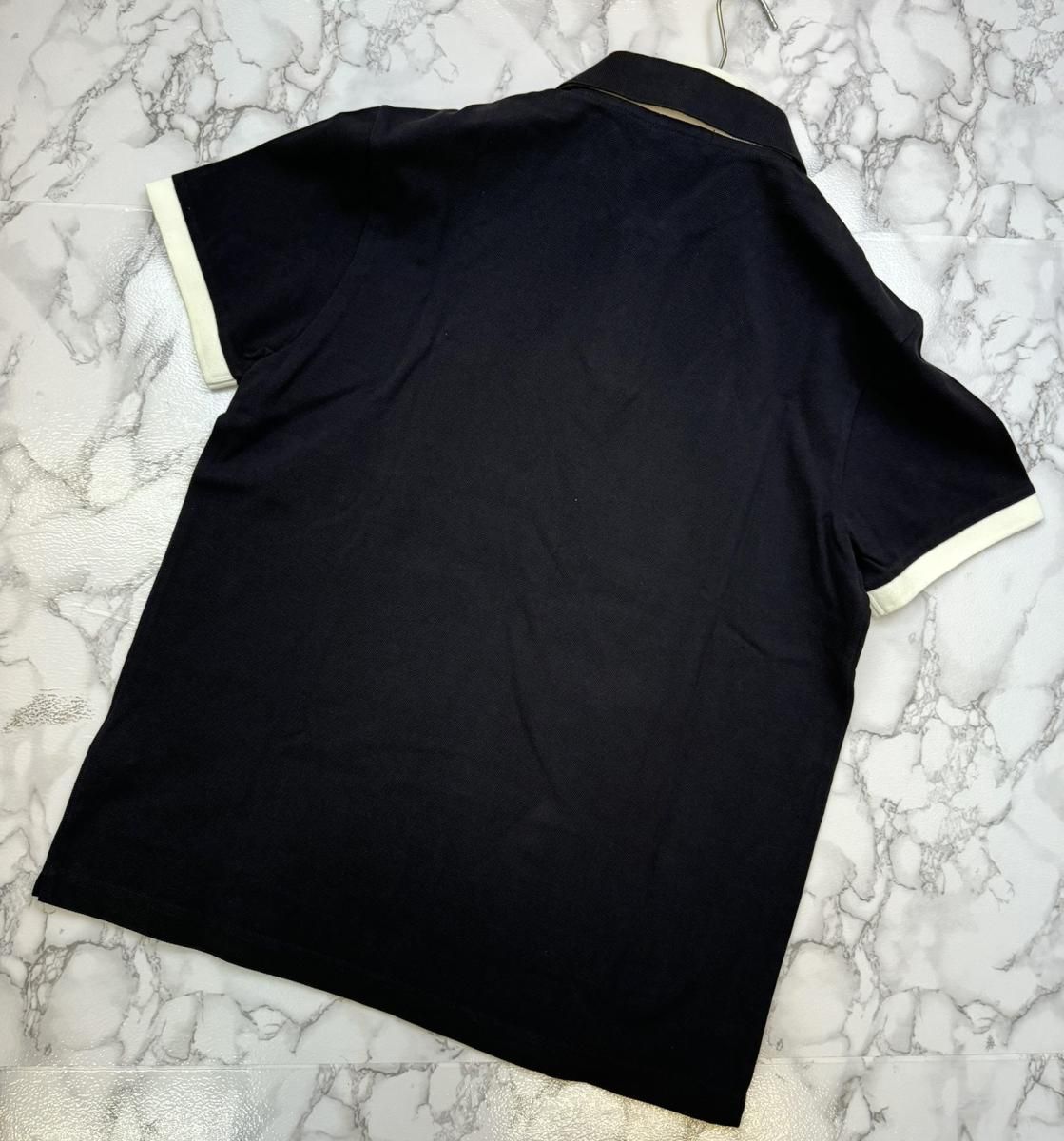 中古】 MONCLER （モンクレール）ワッペン付き 半袖 バイカラー ﾎﾟﾛｼｬﾂ 