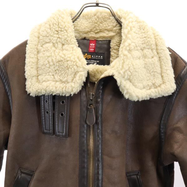 alpha industries B-3 フライトジャケット ブラウン アルファインダストリーズ フェイクムートン B-3 フライト