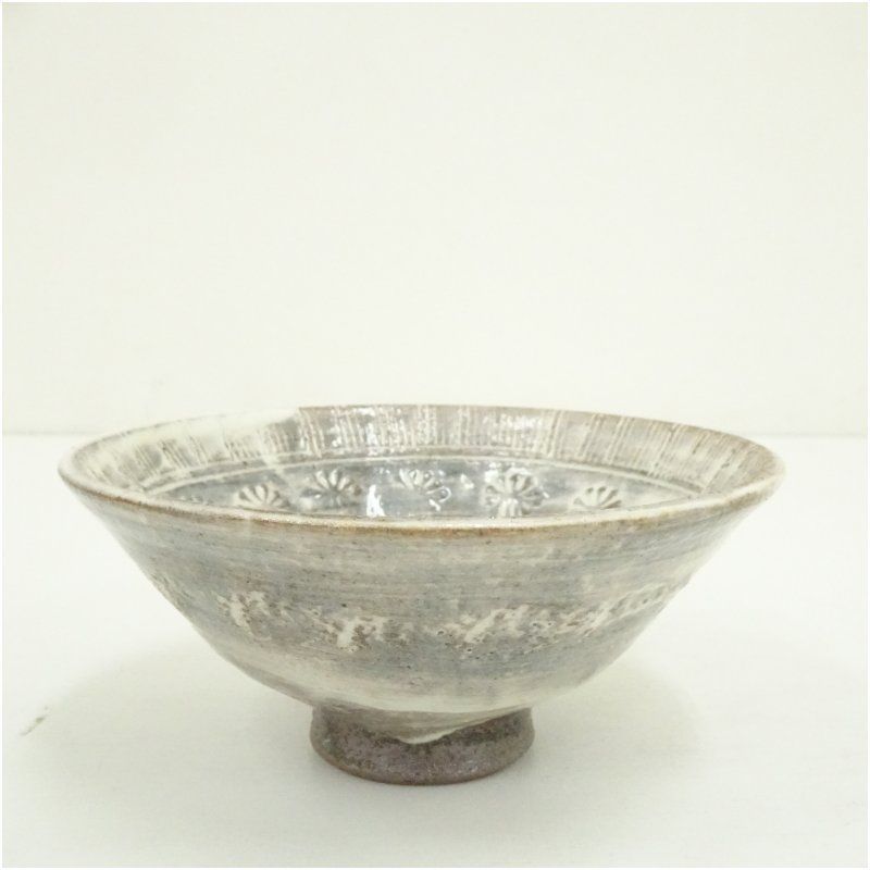 茶碗、骨董品、茶道具、茶器 中古】【茶道具】駕洛窯造 三島茶碗（共箱）【送料無料】茶道